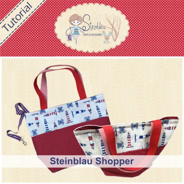 Steinblau Stoffladen Bansin Schnittmuster Steinblau Shopper